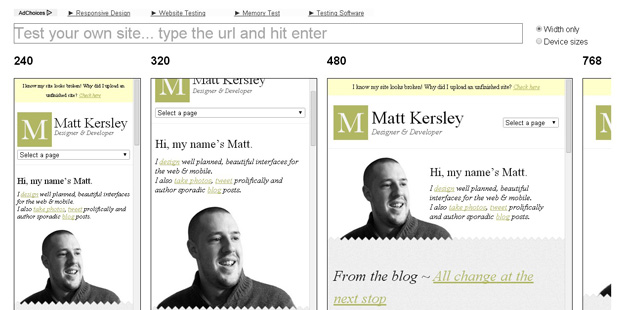 Responsive Design Testing