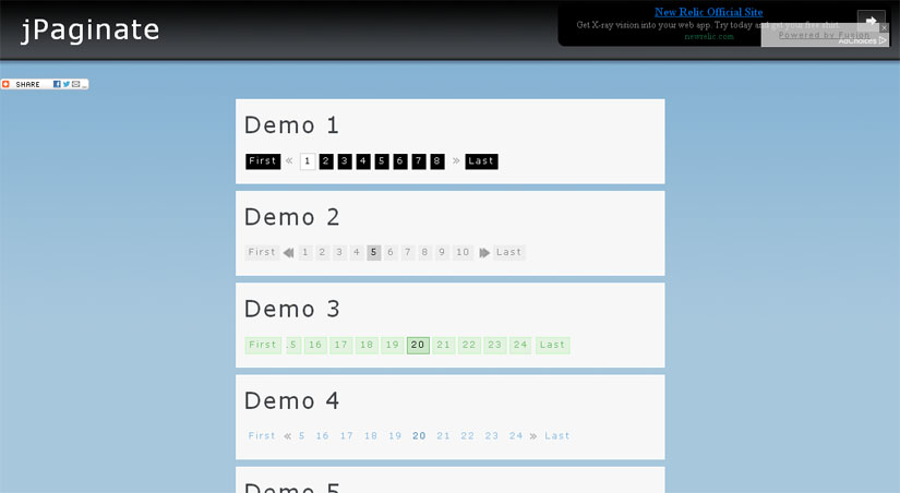 jPaginate : A Fancy jQuery Pagination Plugin