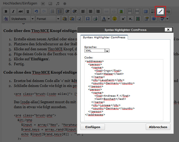 syntax highlighter compress