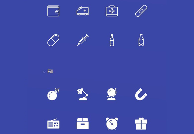 100 stroke and fill icons