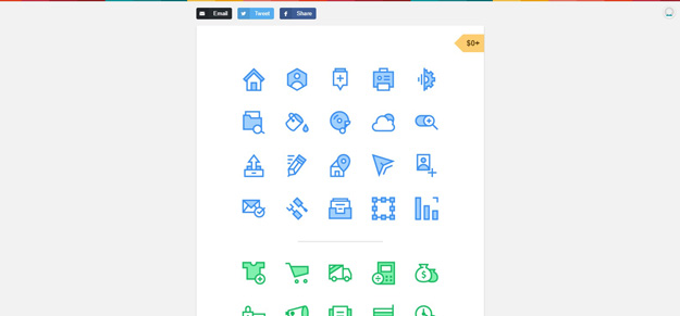 40 blue and green outline Icons