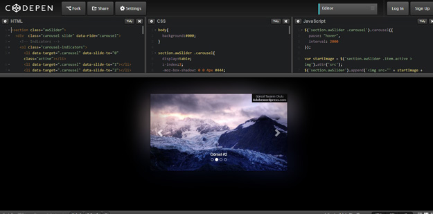 Bootstrap ambilight Carousel