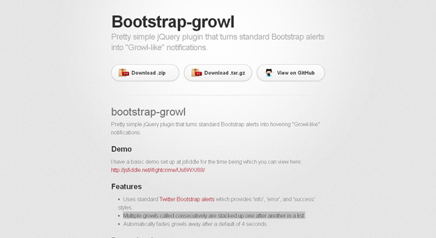Bootstrap growl