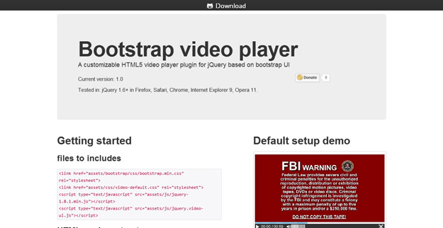 Bootstrap video player