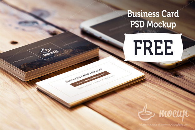 Business Cards and iPhone PSD Mockups