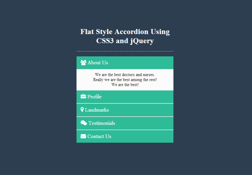 JQuery and CSS style Accordion Menu