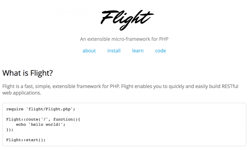 Flight PHP Framework