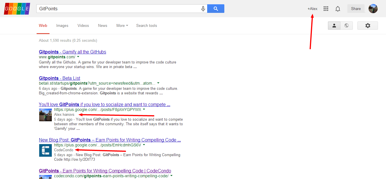 Google Authorship Search Results