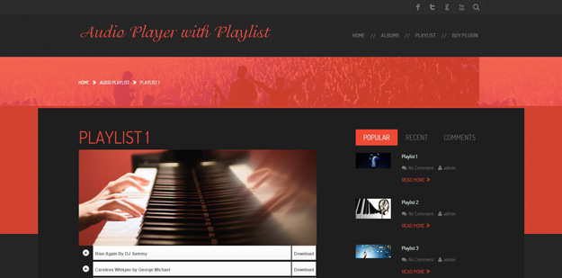 html5 audio player style