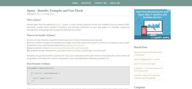 Jquery Benefits Examples and Free Ebook