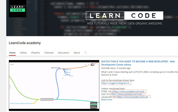 LearnCode.academy YouTube