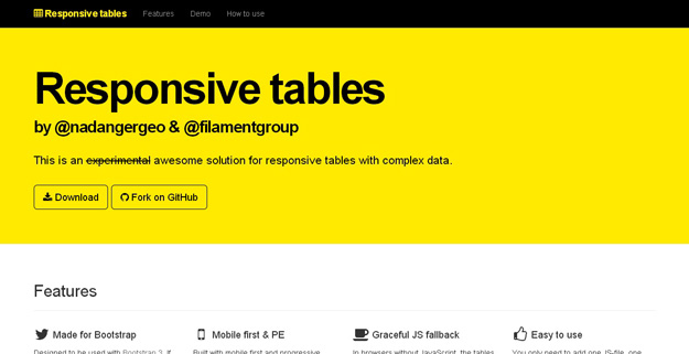 Responsive tables