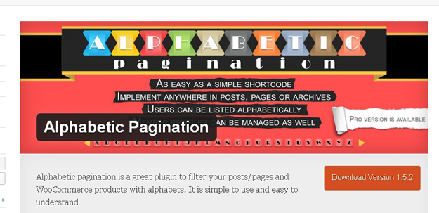 alphabetic pagination plugin