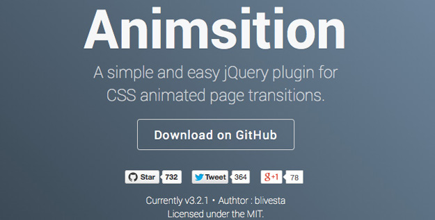 animsition - one of the best jQuery plugins