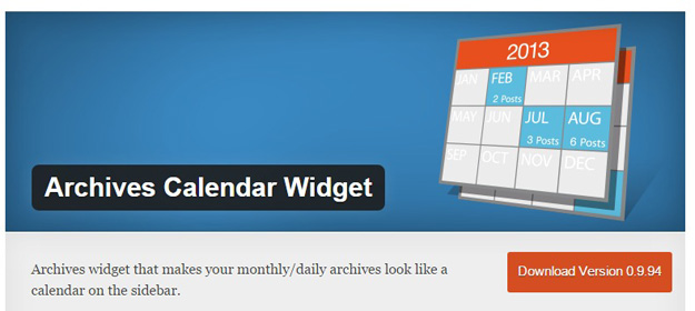 archive calendar widget
