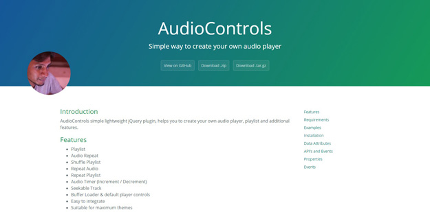 audio controls