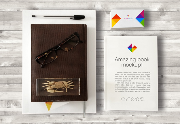 book-and-business-card-mockup