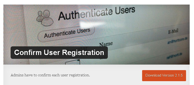 confirm user reigistration