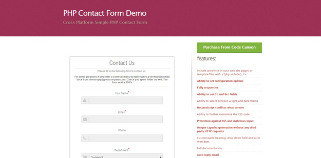 cross platform simple php contact form