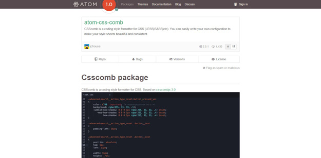 css comb packages