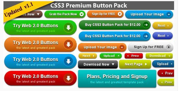 css3 premium button pack