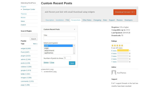 custom recent posts - Top 15 WordPress Plugins for September 2014
