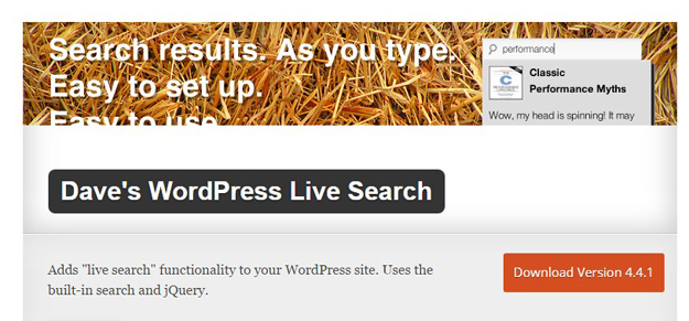 daves wordpress live search
