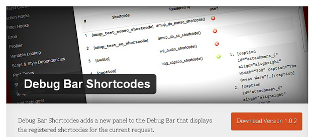 debugbar shortcodes