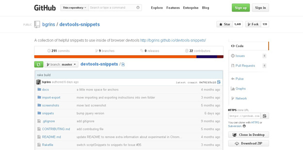 devtools snippets · GitHub