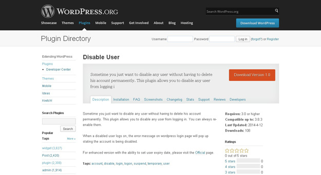 disable user