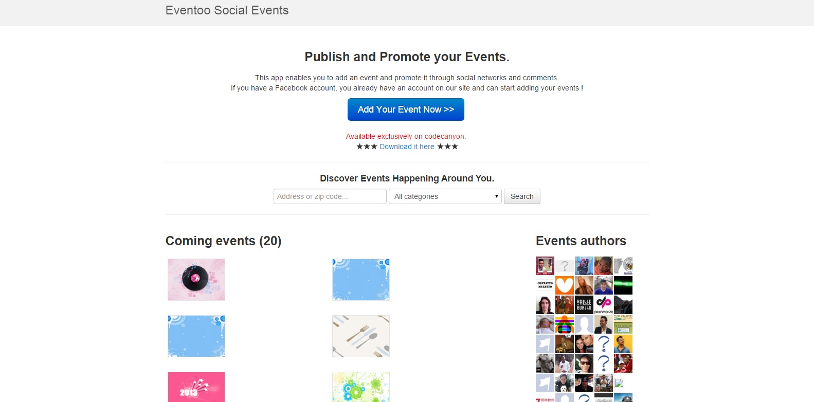 eventoo php social events