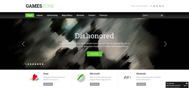 Gauge Gaming WordPress Theme