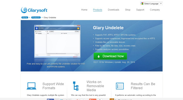 glary undelete - data recovery tools windows