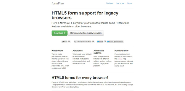 html5 form support