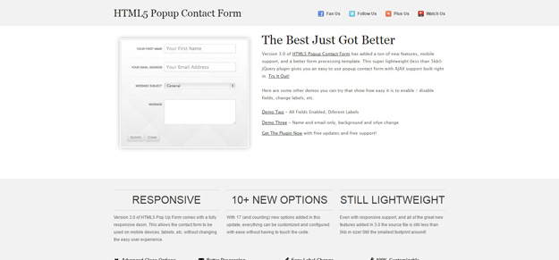 html5 popup contact form