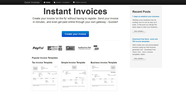 instant invoices