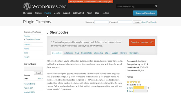 j shortcodes