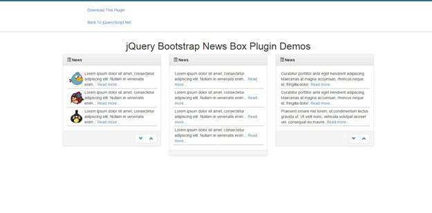 jQuery Bootstrap News Box Plugin