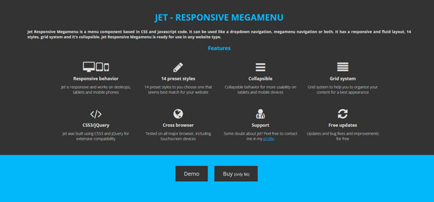 jet responsive menu