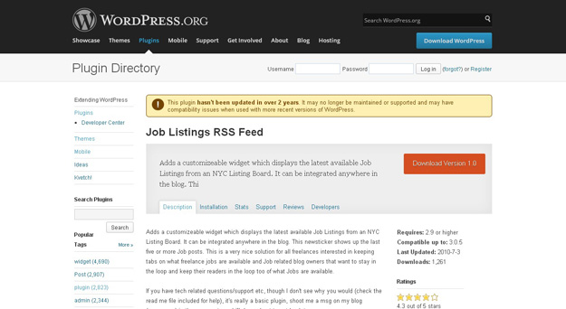 job listing rss feed
