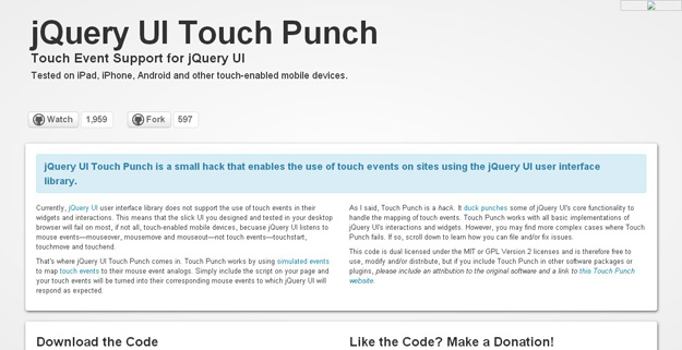 jquery UI Touch