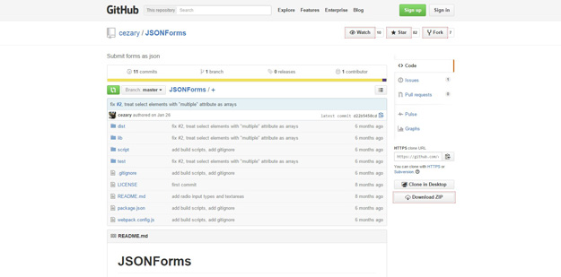 jquery html json form