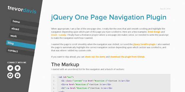 jquery one page navigation