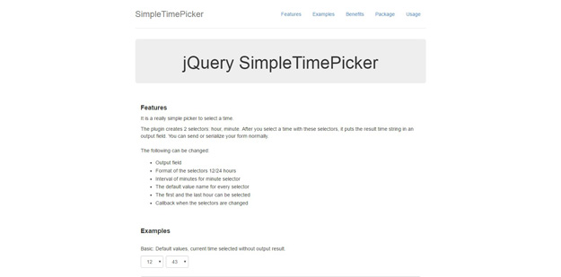 jquery simple time picker