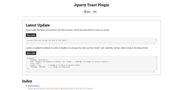 jquery toast plugin