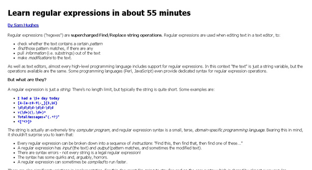 learn Regular Expressions