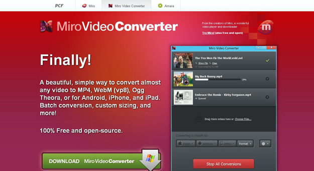 miro video converter all formats web ogg