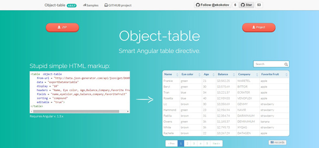 object table