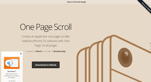 one page scroll