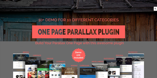 parallax one page builder